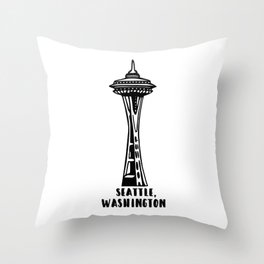 Seattle, Washington's Space Needle Throw Pillow