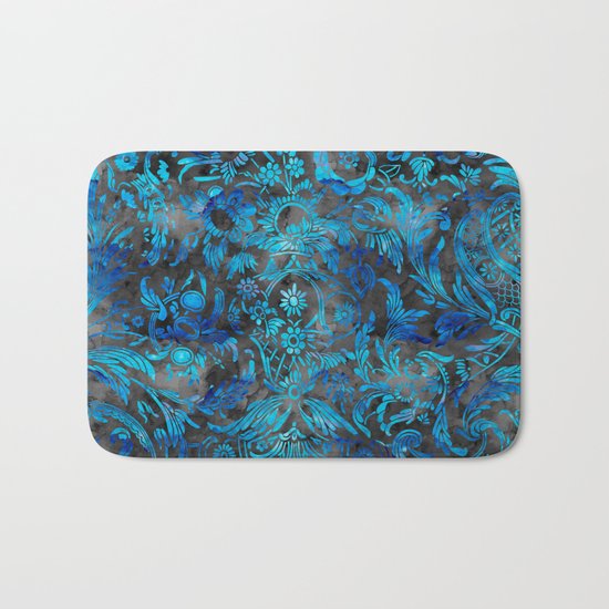 Watercolor Damask Pattern 07 Bath Mat