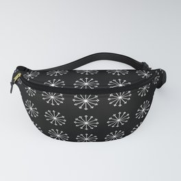 Snowflake 26 for Christmas Black and white version Fanny Pack