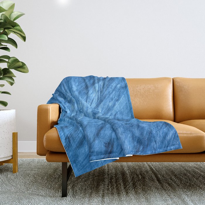 Blue Brushstrokes Throw Blanket