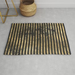 Beautiful Black And Gold  Pattern Rug