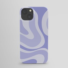 Modern Retro Liquid Swirl Abstract in Light Lavender Purple iPhone Case | Muted, Aesthetic, Painting, Vibe, Lilac, Pattern, Purple, Lavender, Trippy, 70S 