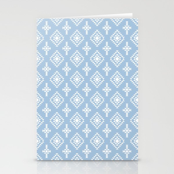 Pale Blue and White Native American Tribal Pattern Stationery Cards