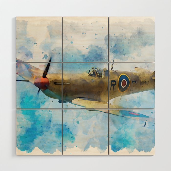 Supermarine Spitfire in flight Wood Wall Art