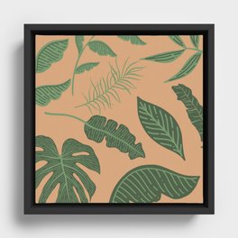 jungle plant collage Framed Canvas