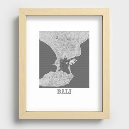 Bali city map sketch Recessed Framed Print