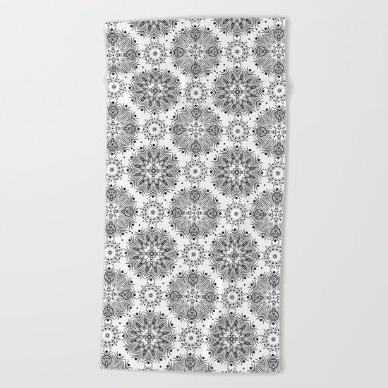 Black and white abstract pattern . 15 Beach Towel