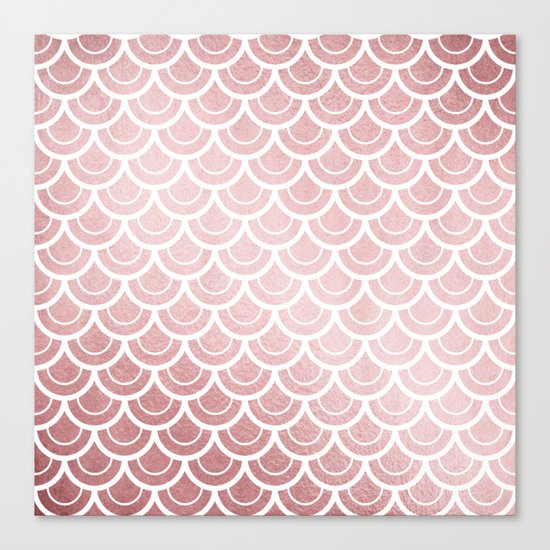 Simply Mermaid in Rose Gold Sunset Canvas Print