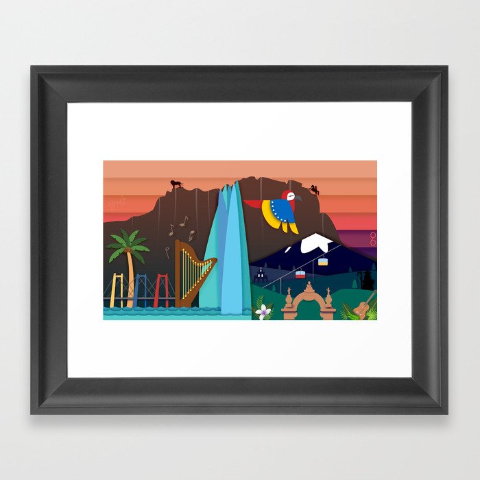 los mas grandes orgullos de nuestro pais, simbolos y monumentos de una tierra de esperanza Framed Art Print