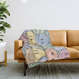 Trippy Smiley Face Throw Blanket