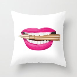 Bite The Bullet Throw Pillow