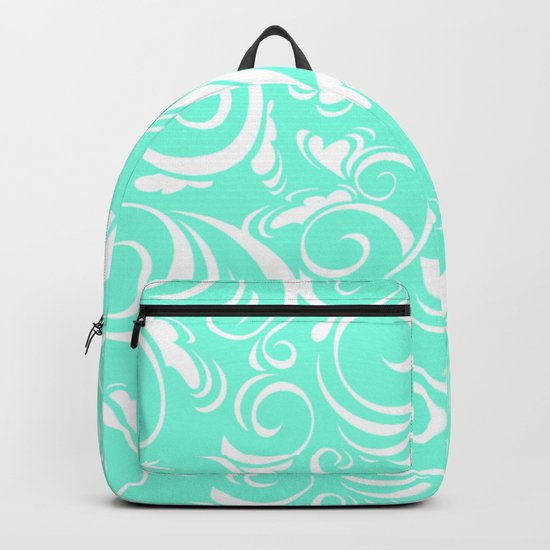Green Mint Floral Backpack