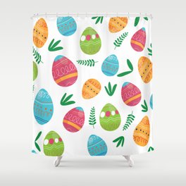 Happy Easter  Pattern  Shower Curtain