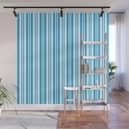 Elegant Blue Strips Pattern - Vertical Wall Mural