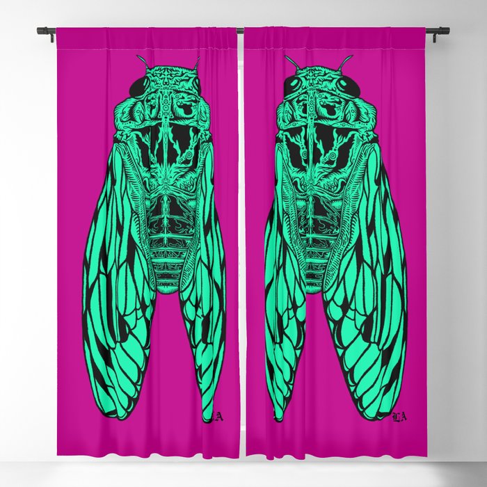 Pop Art Cicada Blackout Curtain