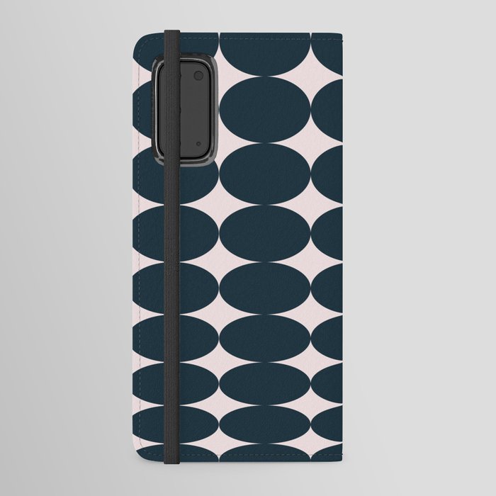 Retro Round Pattern - Dark Blue Android Wallet Case