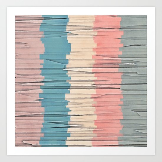 Colorful Grunge Stripes Art Print