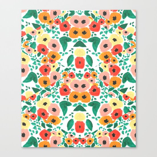Floral Kaleidoscope Canvas Print