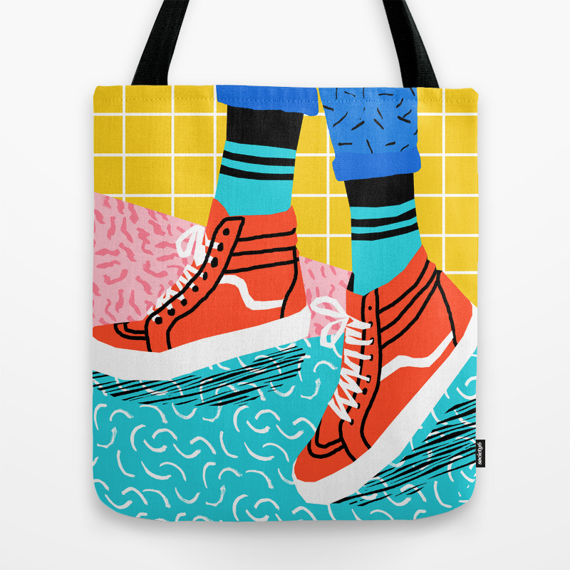 neon shoes and bag