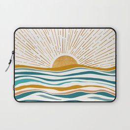 The Sun and The Sea - Gold and Teal Laptop Sleeve