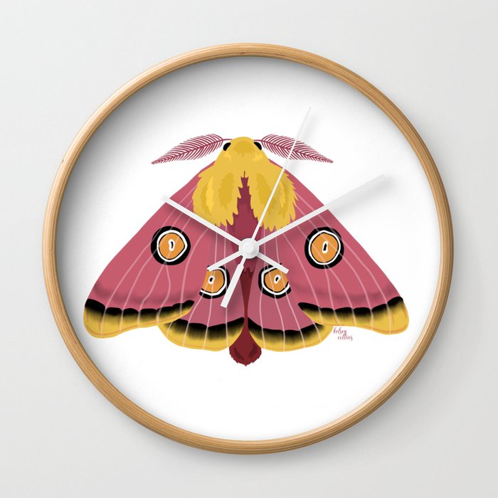 Pink Lemonade Moth Wall Clock