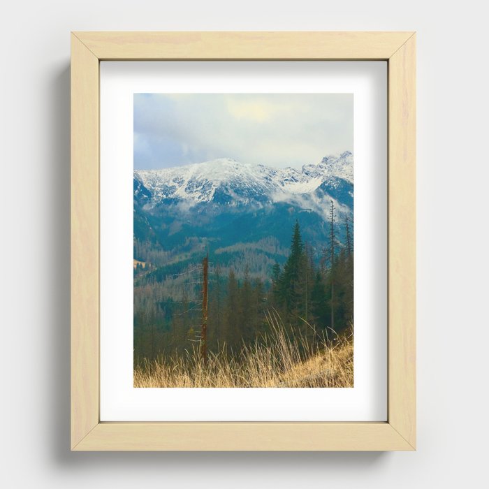 Tatra mountains in clouds Recessed Framed Print