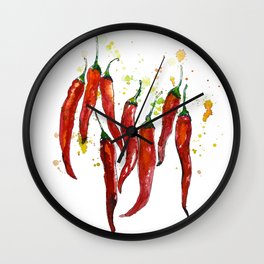 red chili pepper Wall Clock
