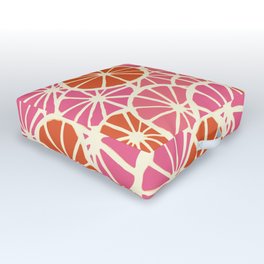 Pink Grapefruit Slices Pattern Outdoor Floor Cushion