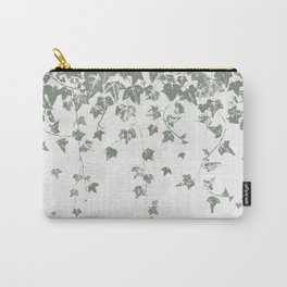 Gray Green Trailing Ivy Leaf Print Carry-All Pouch