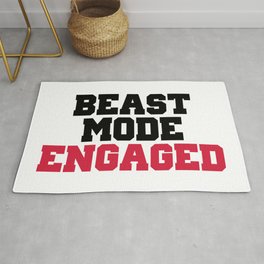 Beast Mode Engaged Gym Quote Area & Throw Rug