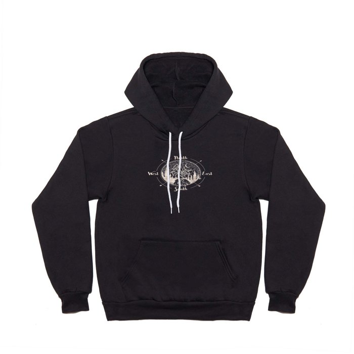 Mountains Compass Milky Way Woods Gold Hoody