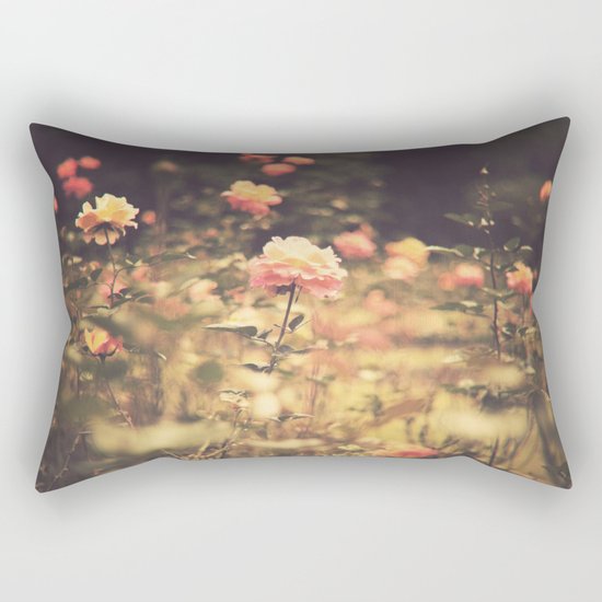One Rose in a Magic Garden (Vintage Flower Photography) Rectangular Pillow