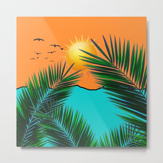 Palm in the sun Metal Print