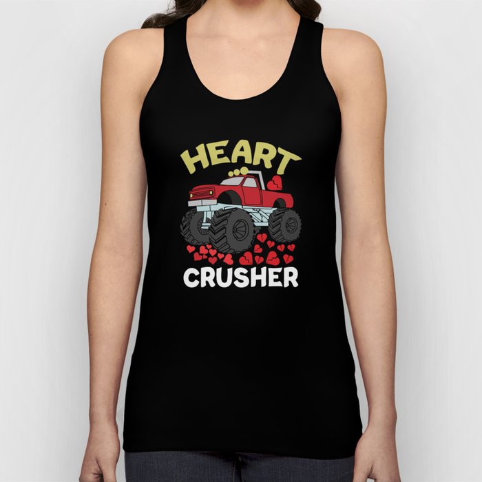 Heart Crush Monster Truck Hearts Valentines Day Tank Top
