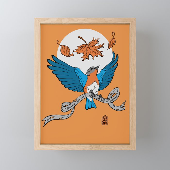 Bluebird Rules Framed Mini Art Print