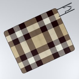 Brown and Black Square Pattern Picnic Blanket