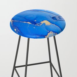 Atmospheric Blue + Gold Abstract Skyview Bar Stool