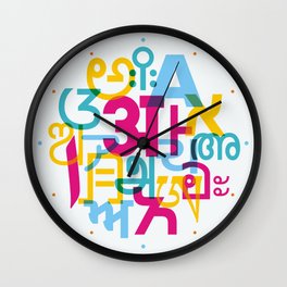 A in Scripts Around the World Wall Clock