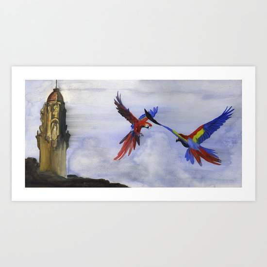 Parrots of Dolores Park Art Print