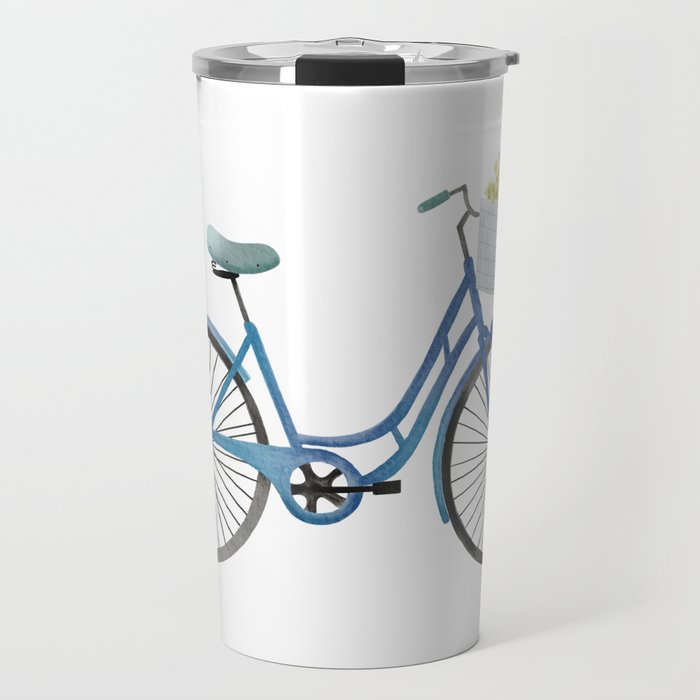 Blue vintage bycicle Travel Mug