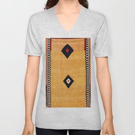 Qashqa’i Fars Southwest Persian Kilim Print V Neck T Shirt