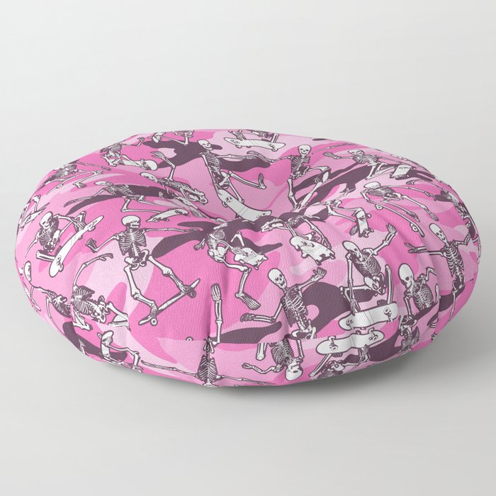 Grim Ripper Skater Camo PINK Floor Pillow