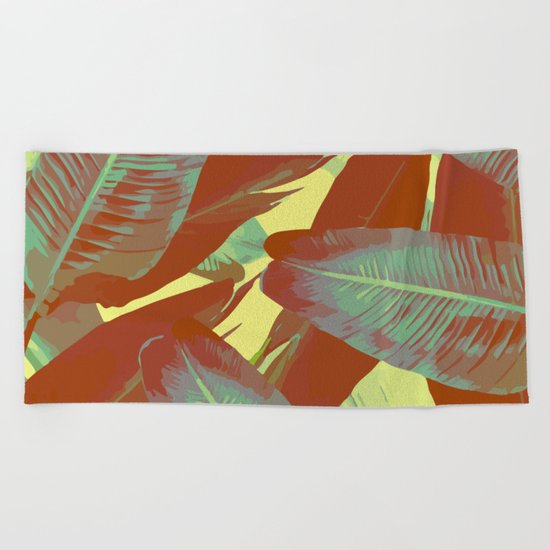 Banana Leaves Vintage Beach Towel