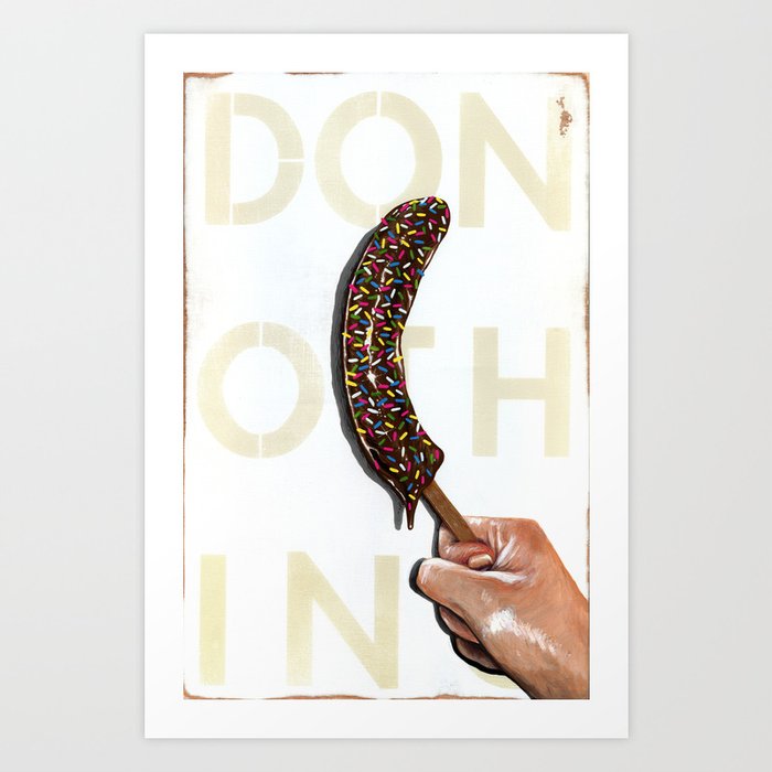 DO NOTHING Frozen Banana with sprinkles   Art Print