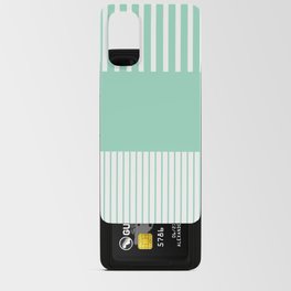 Colour Pop Stripes - Mint Green and White Android Card Case
