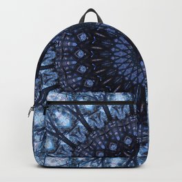 Dark and light blue mandala Backpack