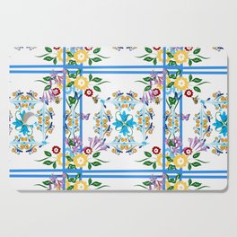Italian,Sicilian art,majolica,tiles,Flowers Cutting Board
