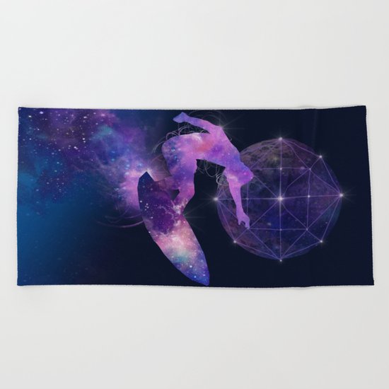 galaxy surfer Beach Towel