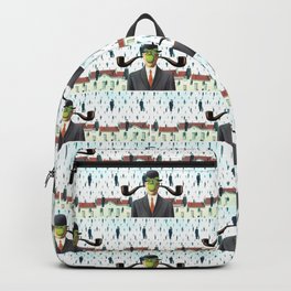 Ear Smoking Apple Guy Standing in the Man Rain Backpack | Surrealism, Gravityx9, Apple, Pop Surrealism, Pipe, Digital, People, Funny, Painting, Parody 