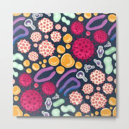 Your Intestinal Microbiome Metal Print | Digital, Colon, Science, Drawing, Gutflora, Pattern, Seamlessrepeat, Colorful, Digestine, Seamlesspattern 